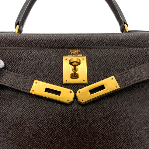 HERMES KELLY 28 RETOURNE HAVANNE COUCHEVEL HAND SHOULDER BAG 〇W GHW 90290354 - PURPOSE