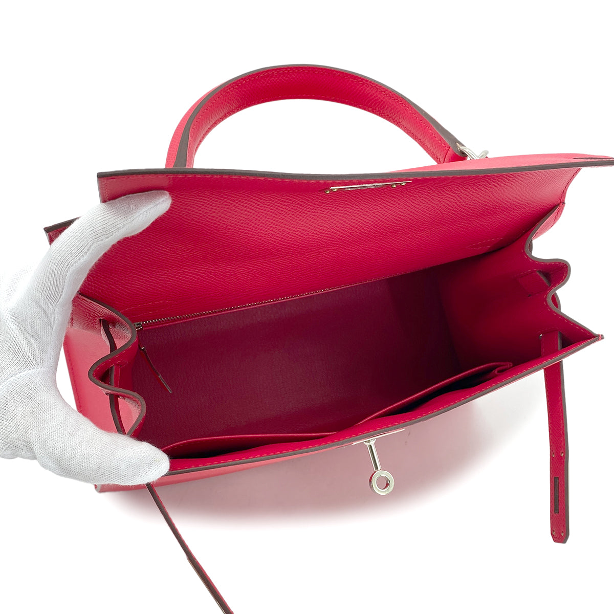 HERMES KELLY 28 SELLIER ROSE EXTREME VEAU EPSOM HAND SHOULDER BAG D SHW 90290355