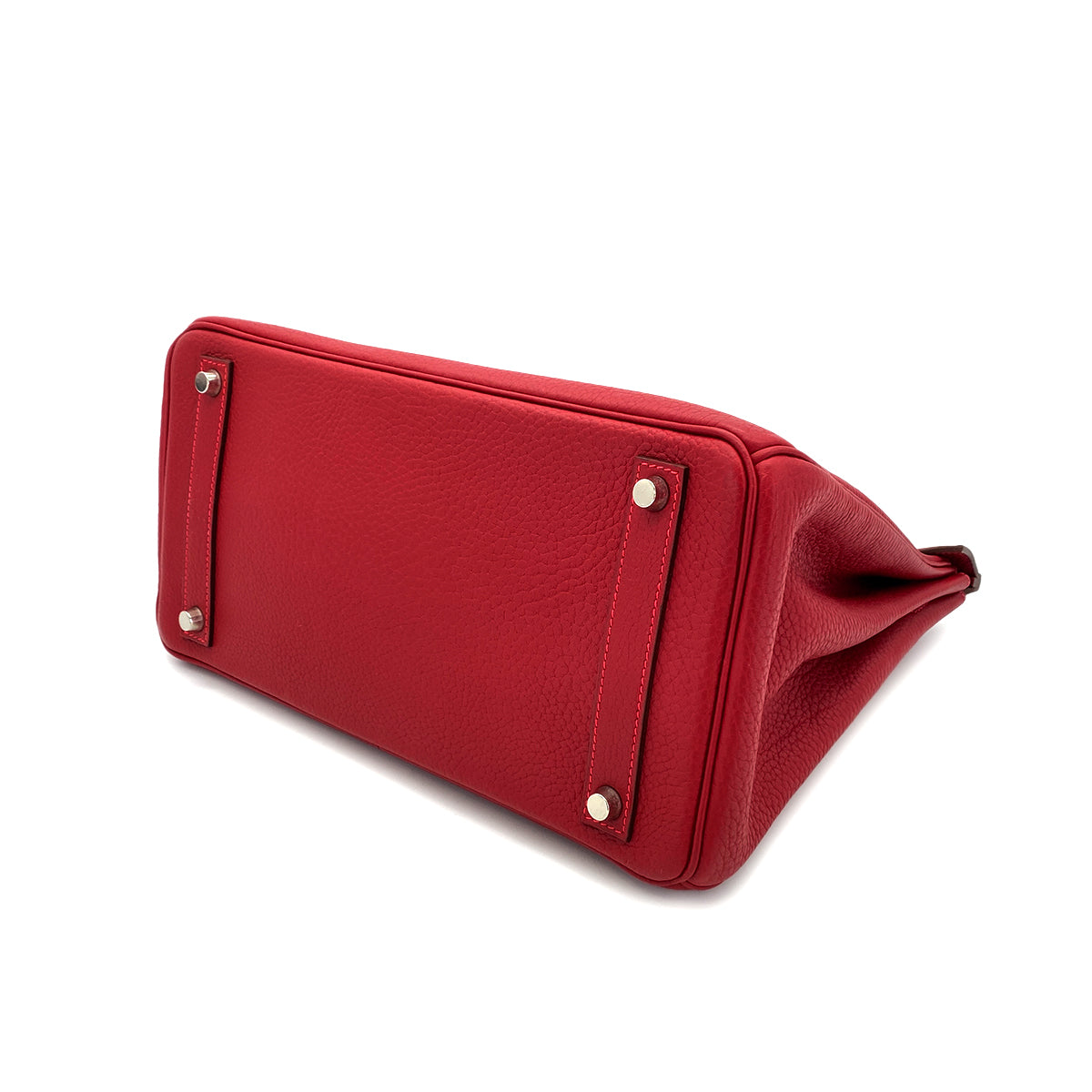 HERMES HAUT A COURROIES 32 ROUGE VIF TOGO HAND BAG □G SHW 90290356