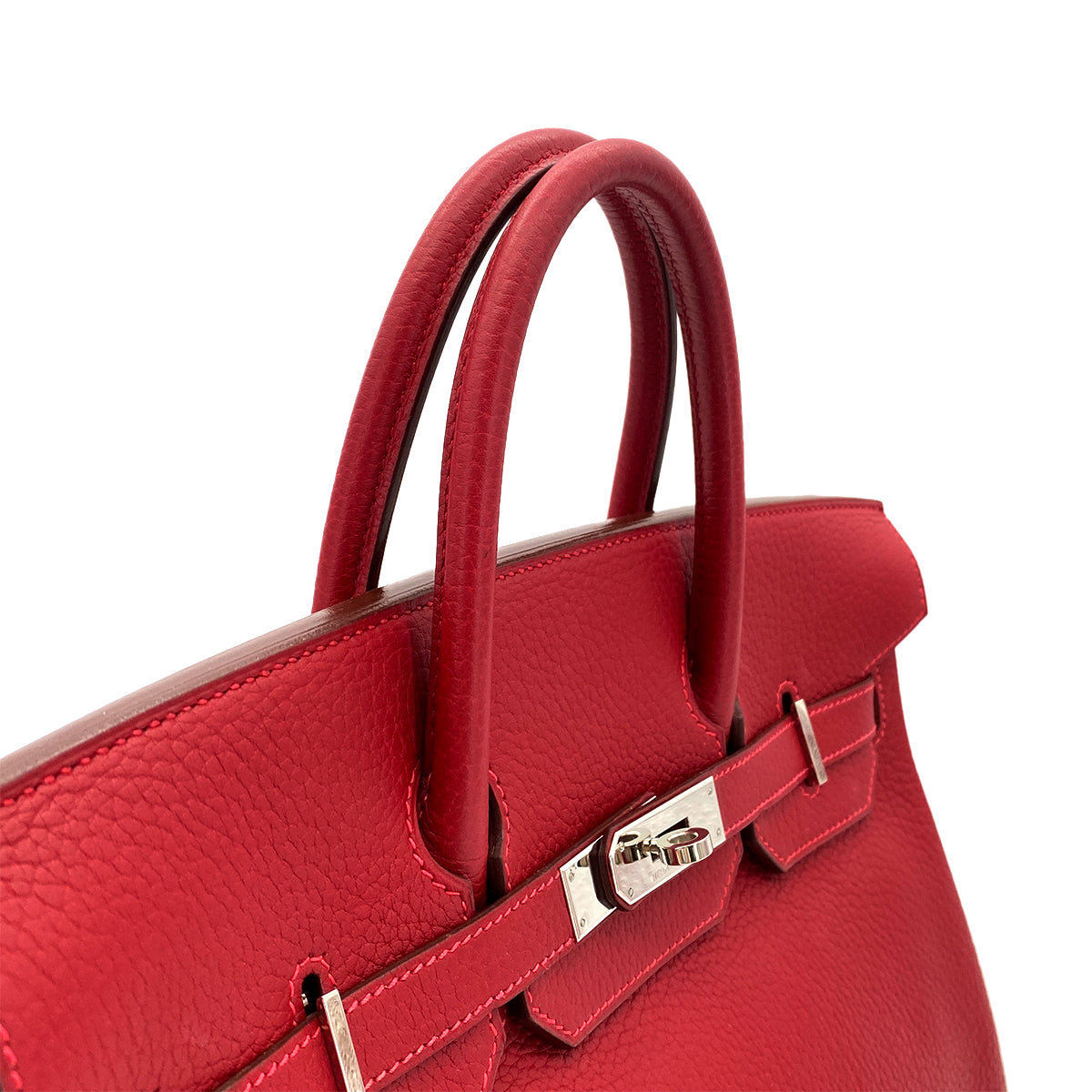 HERMES HAUT A COURROIES 32 ROUGE VIF TOGO HAND BAG □G SHW 90290356