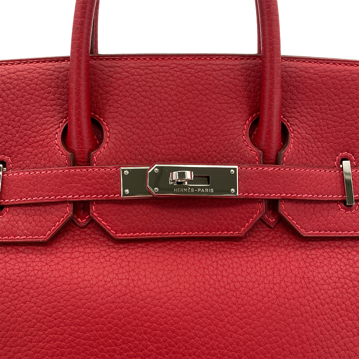 HERMES HAUT A COURROIES 32 ROUGE VIF TOGO HAND BAG □G SHW 90290356