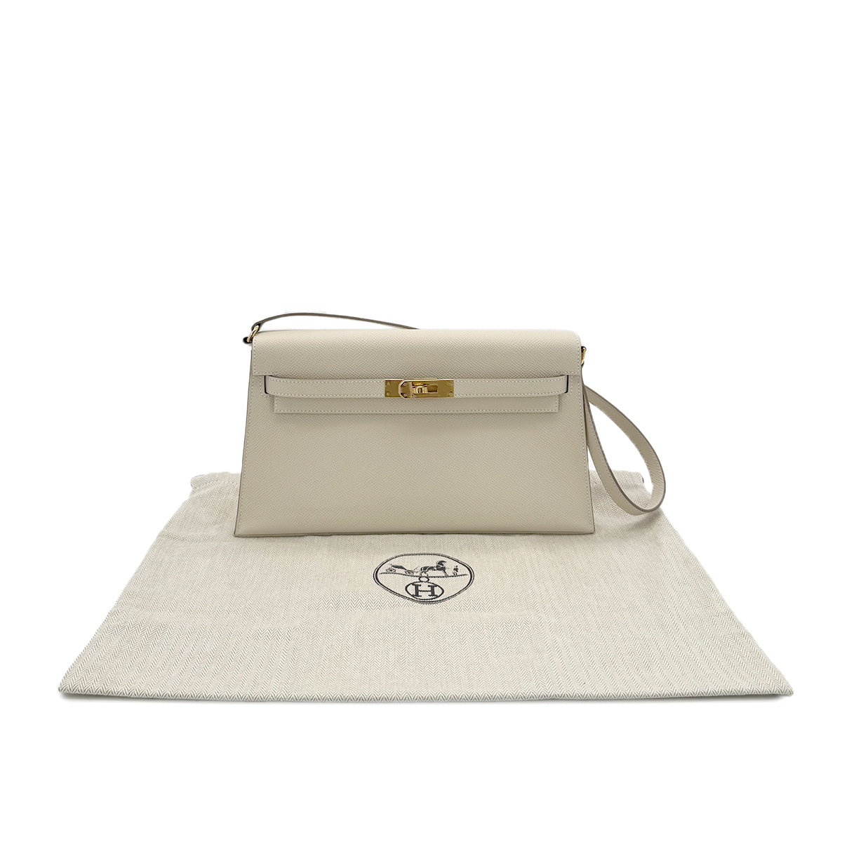 HERMES KELLY ELAN CRAIE VEAU EPSOM CLUTCH SHOULDER BAG W GHW 90291226
