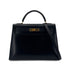HERMES KELLY 32 SELLIER BLACK BOXCALF HAND SHOULDER BAG 〇Z GHW 90291227 - PURPOSE
