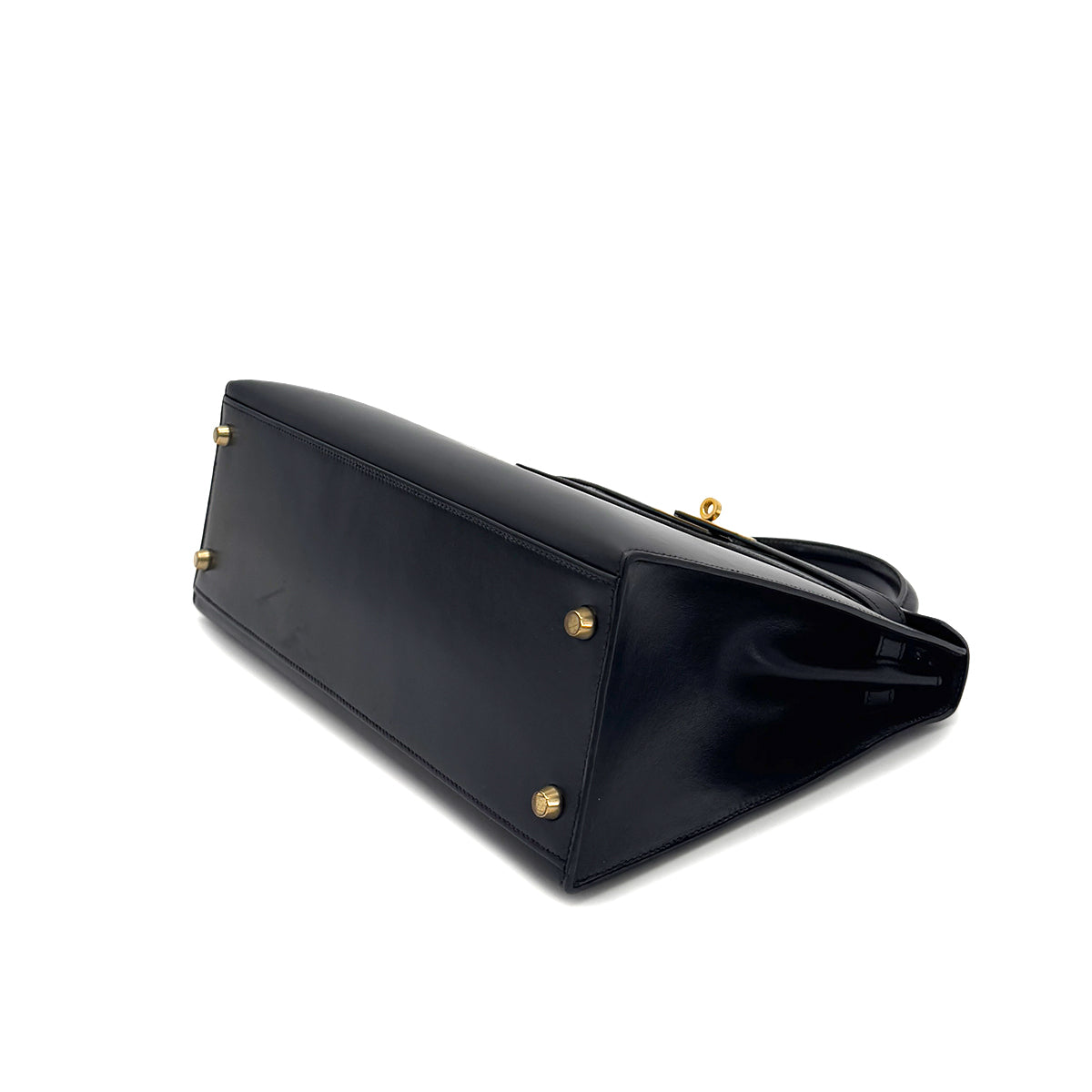 HERMES KELLY 32 SELLIER BLACK BOXCALF HAND SHOULDER BAG 〇Z GHW 90291227