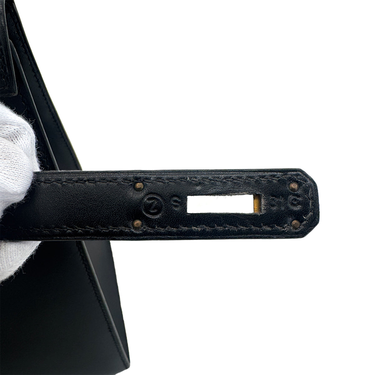 HERMES KELLY 32 SELLIER BLACK BOXCALF HAND SHOULDER BAG 〇Z GHW 90291227