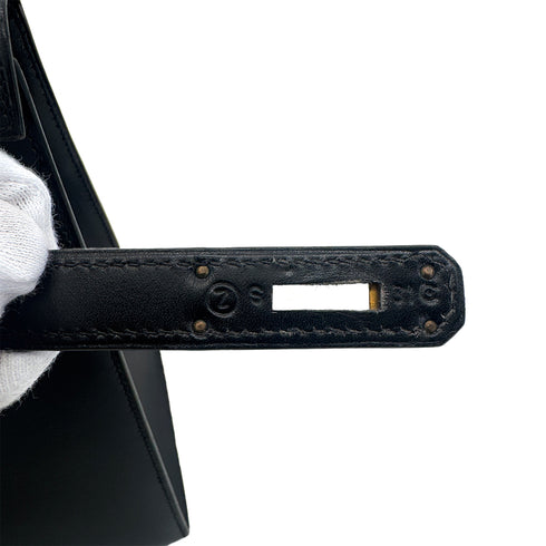 HERMES KELLY 32 SELLIER BLACK BOXCALF HAND SHOULDER BAG 〇Z GHW 90291227 - PURPOSE