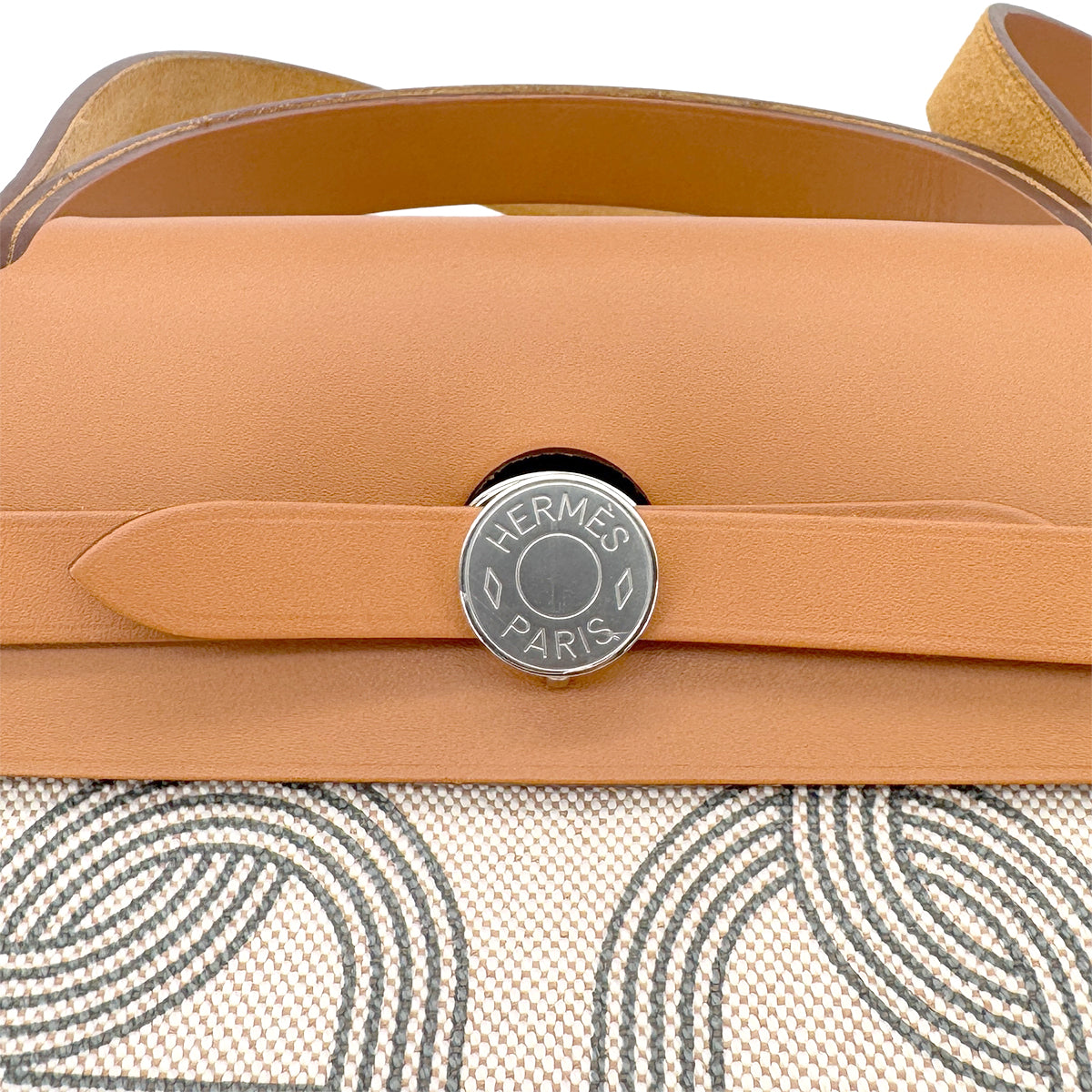 HERMES HER BAG ZIP PM 31 FAUVE ECRU TOILE H VACHE HUNTER TOTE SHOULDER BAG B 90291230