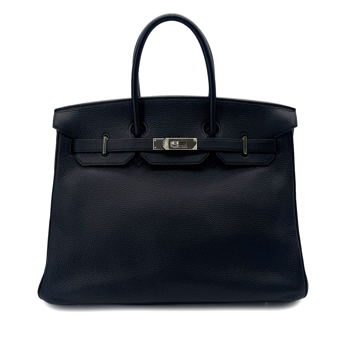 HERMES BIRKIN 35 BLACK TAURILLON CLEMENCE HAND BAG □E SHW 90291231