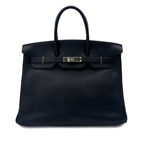 HERMES BIRKIN 35 BLACK TOGO HAND BAG □E SHW 90291231 - PURPOSE