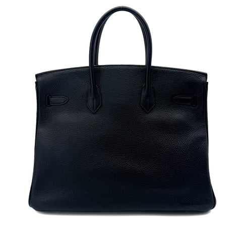 HERMES BIRKIN 35 BLACK TOGO HAND BAG □E SHW 90291231 - PURPOSE