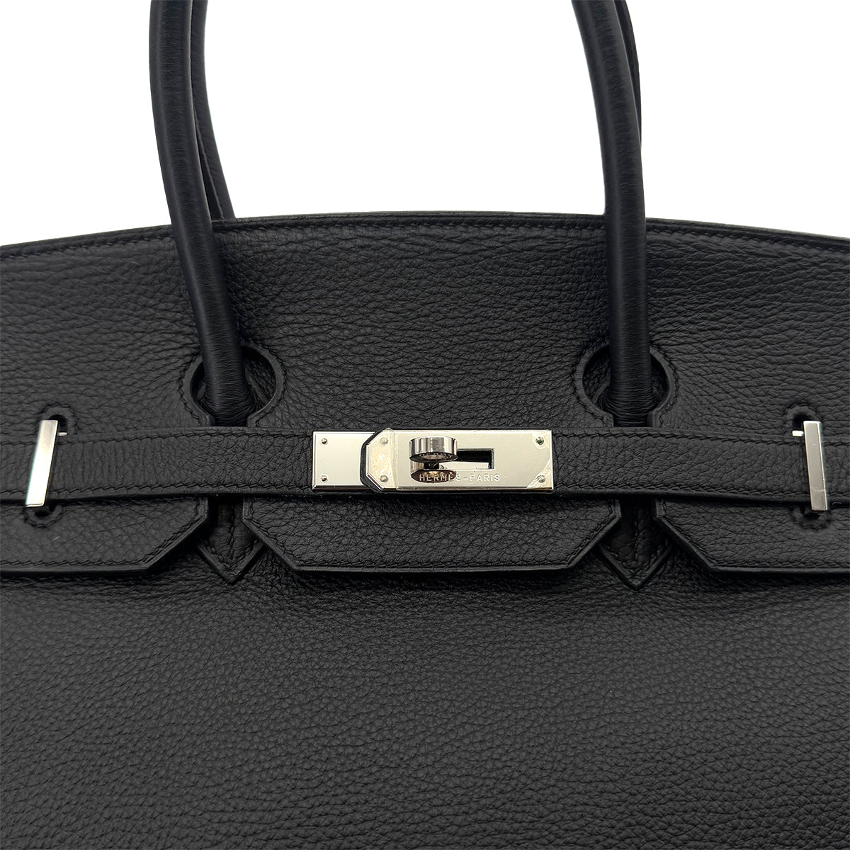 HERMES BIRKIN 35 BLACK TAURILLON CLEMENCE HAND BAG □E SHW 90291231