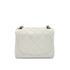 CHANEL VINTAGE MINI SQUARE 17 CHAIN SHOULDER BAG WHITE CAVIAR SKIN 90291232
