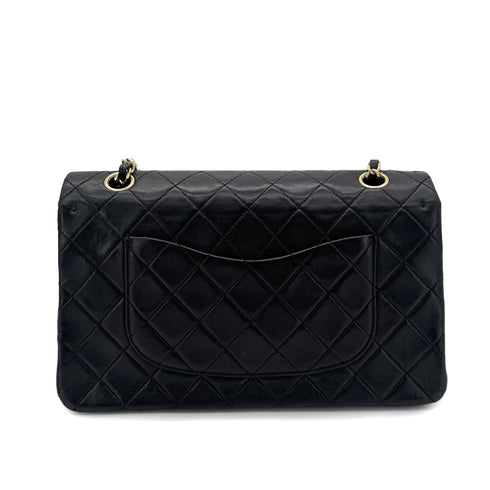 CHANEL VINTAGE CLASSIC FLAP MEDIUM CHAIN SHOULDER BAG BLACK LAMB SKIN 90291236 - PURPOSE