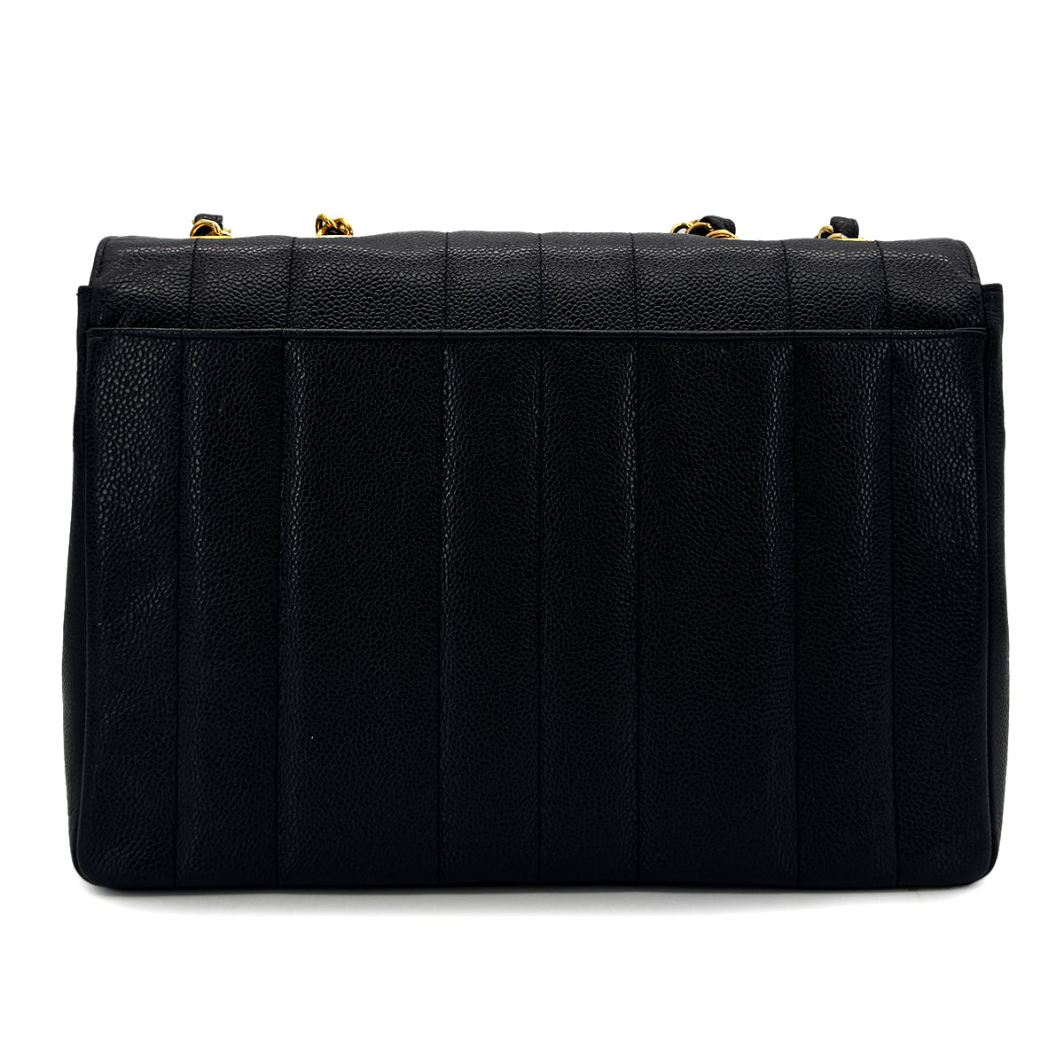 CHANEL VINTAGE MADEMOISELLE CHAIN SHOULDER BAG BLACK CAVIAR SKIN 90291239
