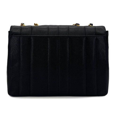 CHANEL VINTAGE MADEMOISELLE CHAIN SHOULDER BAG BLACK CAVIAR SKIN 90291239 - PURPOSE
