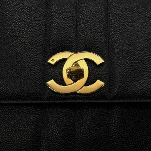 CHANEL VINTAGE MADEMOISELLE CHAIN SHOULDER BAG BLACK CAVIAR SKIN 90291239 - PURPOSE