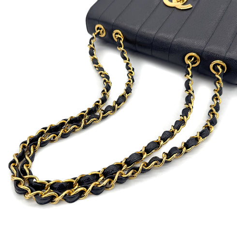 CHANEL VINTAGE MADEMOISELLE CHAIN SHOULDER BAG BLACK CAVIAR SKIN 90291239 - PURPOSE