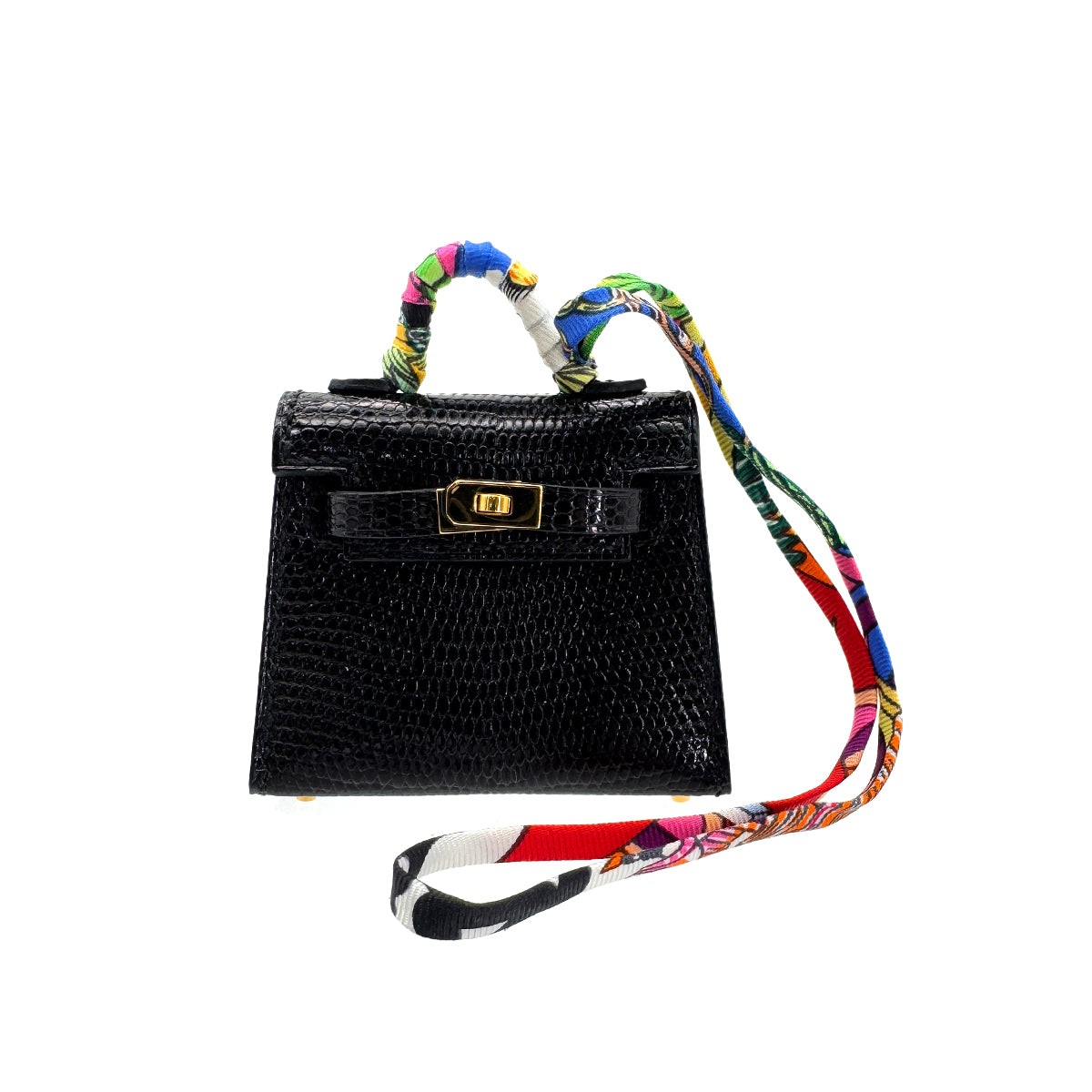 HERMES KELLY TWILLY CHARM BLACK LIZARD U 90291241