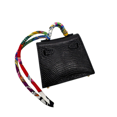 HERMES KELLY TWILLY CHARM BLACK LIZARD U 90291241 - PURPOSE