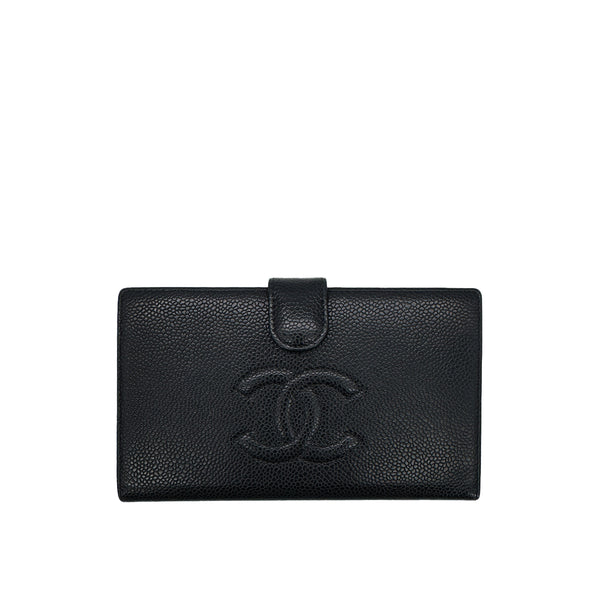 CHANEL VINTAGE BIFOLD LONG WALLET BLACK CAVIAR SKIN 90291245 - PURPOSE