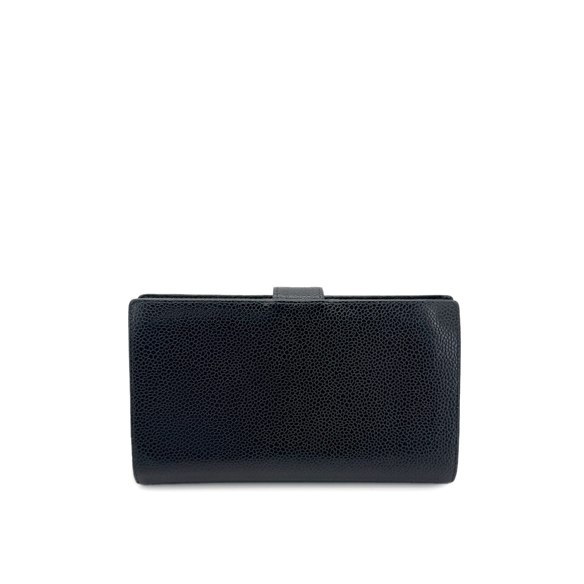 CHANEL VINTAGE BIFOLD LONG WALLET BLACK CAVIAR SKIN 90291245