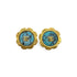 CHANEL VINTAGE EARRINGS COCOMARK TURQUOISE STONE FLOWER GOLD ACCESSORY 97P 90291246 - PURPOSE
