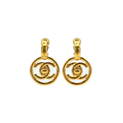 CHANEL VINTAGE EARRINGS COCOMARK TURM LOCK GOLD ACCESSORY 97P 90291247 - PURPOSE