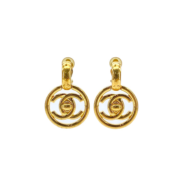 CHANEL VINTAGE EARRINGS COCOMARK TURM LOCK GOLD ACCESSORY 97P 90291247 - PURPOSE