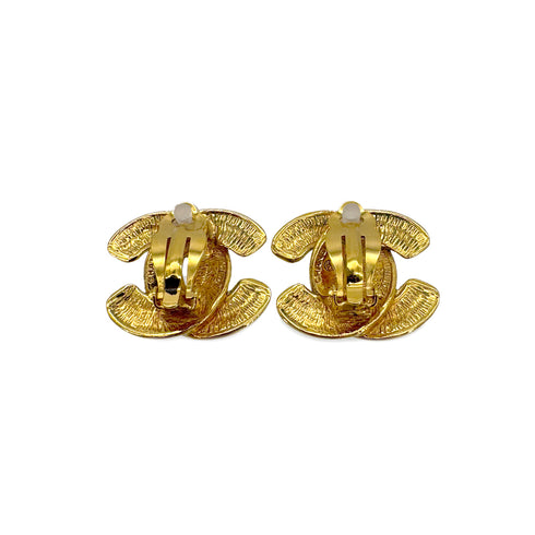 CHANEL VINTAGE EARRINGS COCOMARK MATELASSE GOLD ACCESSORY 90291249 - PURPOSE