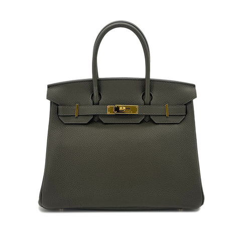 HERMES BIRKIN 30 VERT OLIVE TOGO HAND BAG Y GHW 90291299 - PURPOSE