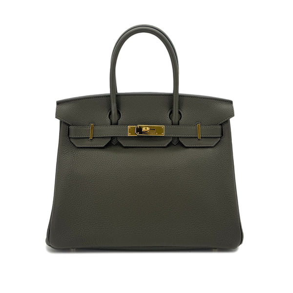 HERMES BIRKIN 30 VERT OLIVE TOGO HAND BAG Y GHW 90291299 - PURPOSE