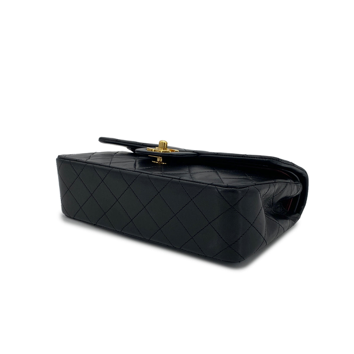 CHANEL VINTAGE CLASSIC FLAP SMALL CHAIN SHOULDER BAG BLACK LAMB SKIN 90291300