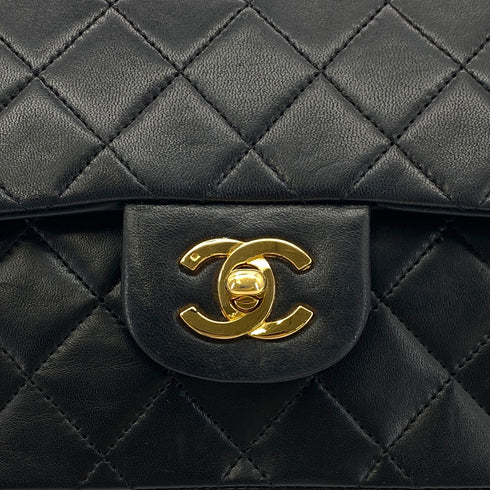 CHANEL VINTAGE CLASSIC FLAP SMALL CHAIN SHOULDER BAG BLACK LAMB SKIN 90291300 - PURPOSE