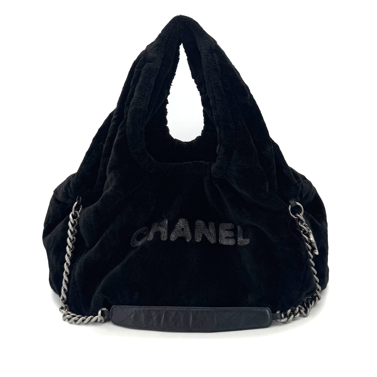 CHANEL VINTAGE COCOMARK 2WAY FAR CHAIN SHOULDER BAG BLACK 90291302