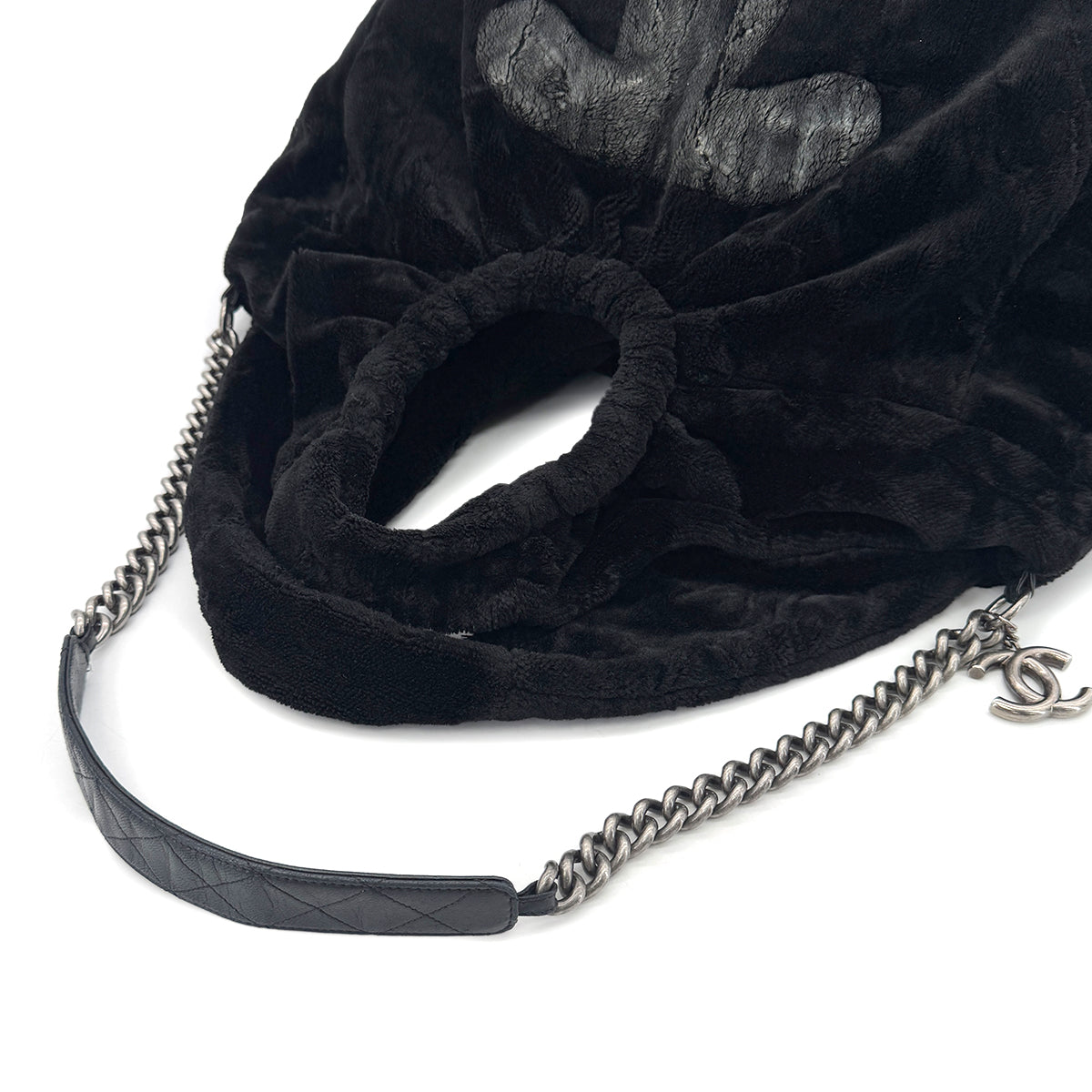 CHANEL VINTAGE COCOMARK 2WAY FAR CHAIN SHOULDER BAG BLACK 90291302