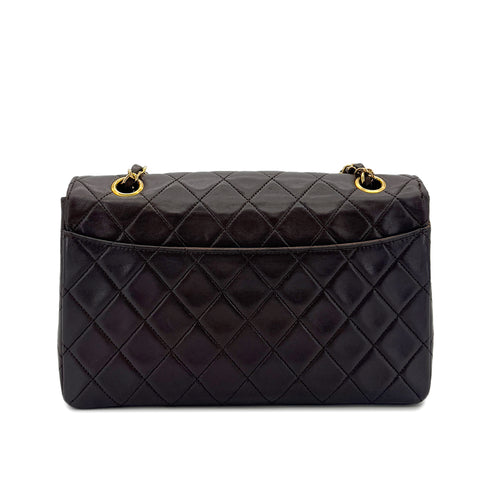 CHANEL VINTAGE MATELASSE CHAIN SHOULDER BAG BROWN LAMB SKIN 90291303 - PURPOSE