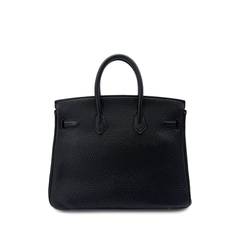 HERMES BIRKIN 25 BLACK TOGO HAND BAG □L SHW 90291307 - PURPOSE
