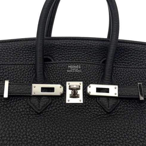 HERMES BIRKIN 25 BLACK TOGO HAND BAG □L SHW 90291307 - PURPOSE