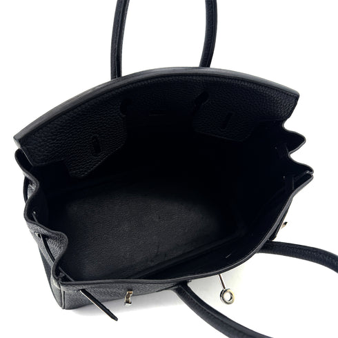 HERMES BIRKIN 25 BLACK TOGO HAND BAG □L SHW 90291307 - PURPOSE