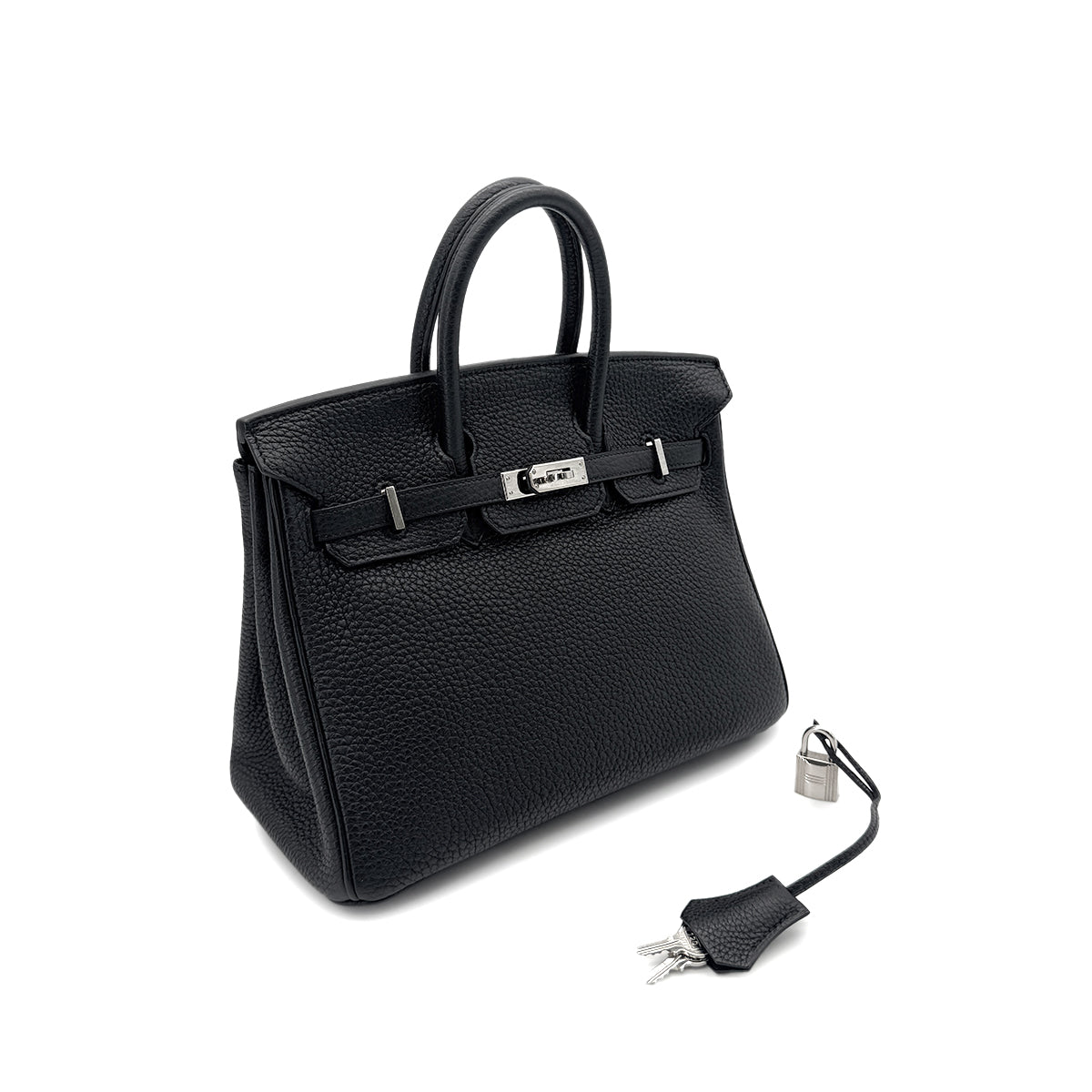 HERMES BIRKIN 25 BLACK TOGO HAND BAG □L SHW 90291307