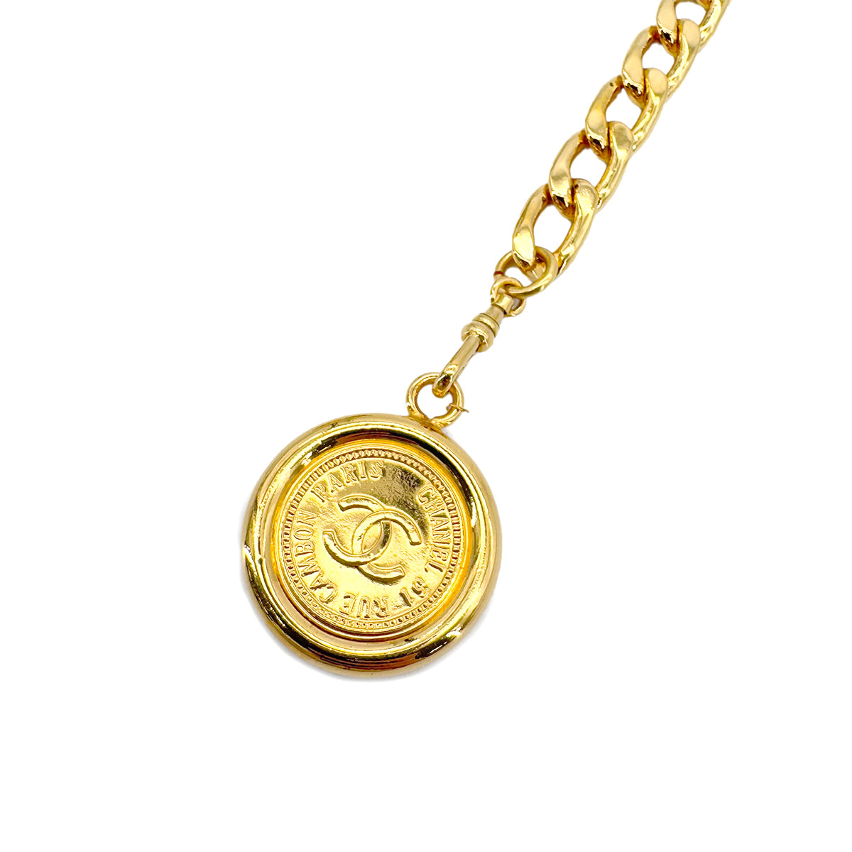 CHANEL VINTAGE CHAIN BELT GOLD COCOMARK ACCESSORY 90291311