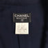 CHANEL COCO BUTTON SLEEVELESS DRESS NAVY COTTON 42 95P RTW 90291314