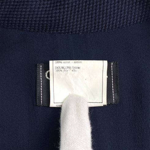 CHANEL COCO BUTTON SLEEVELESS DRESS NAVY COTTON 42 95P RTW 90291314