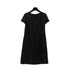 CHANEL VINTAGE SHORT SLEEVE DRESS SEQUINS BLACK NYLON 38 00C RTW 90291315 - PURPOSE