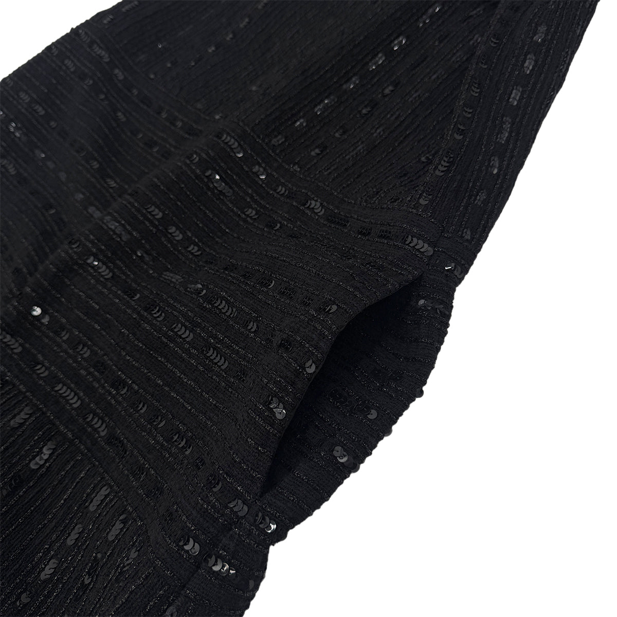 CHANEL VINTAGE SHORT SLEEVE DRESS SEQUINS BLACK NYLON 38 00C RTW 90291315
