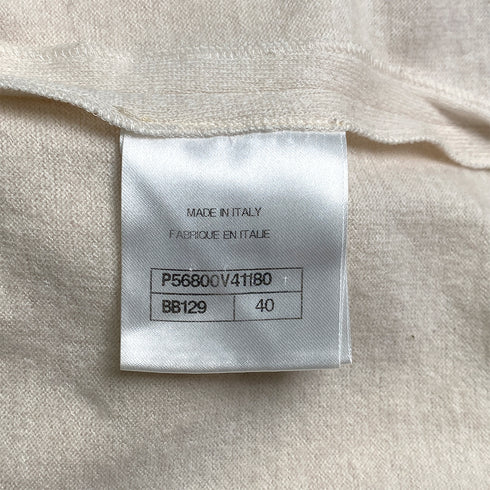 CHANEL SHORT SLEEVE TOPS COCOMARK ROSE SEQUINS IVORY WOOL 40 P56 RTW 90291317