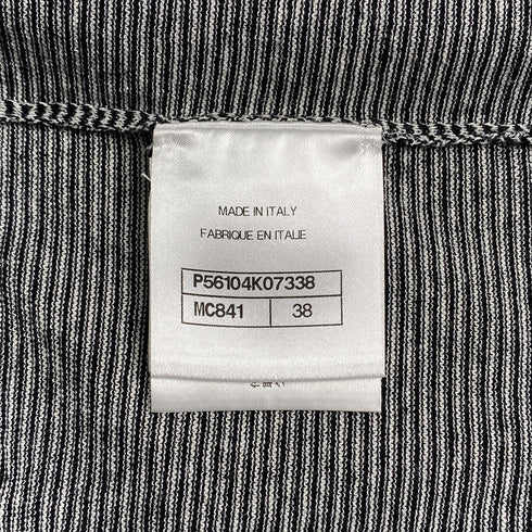 CHANEL SLEEVELESS TOPS BORDER FLOWER MOTIF BLACK WHITE COTTON 38 P56 RTW 90291318