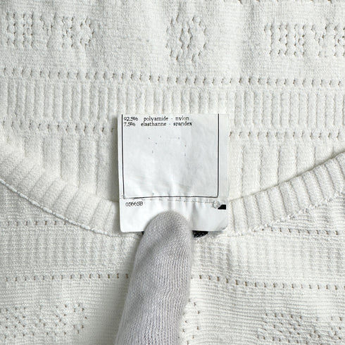 CHANEL SLEEVELESS KNIT TOPS WHITE NYLON 42 97P RTW 90291319