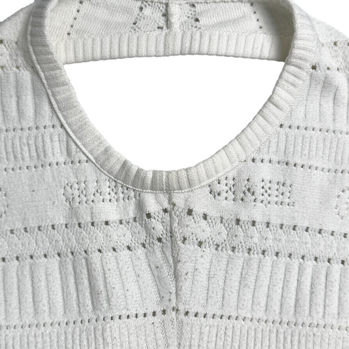 CHANEL SLEEVELESS KNIT TOPS WHITE NYLON 42 97P RTW 90291319