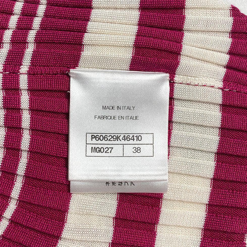 CHANEL TOPS LOGO BORDER 31 RUE CAMBON PINK IVORY SILK 38 P60 RTW 90291320